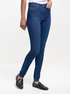 Jeansy damskie skinny z wysokim stanem granatowe Clara 658