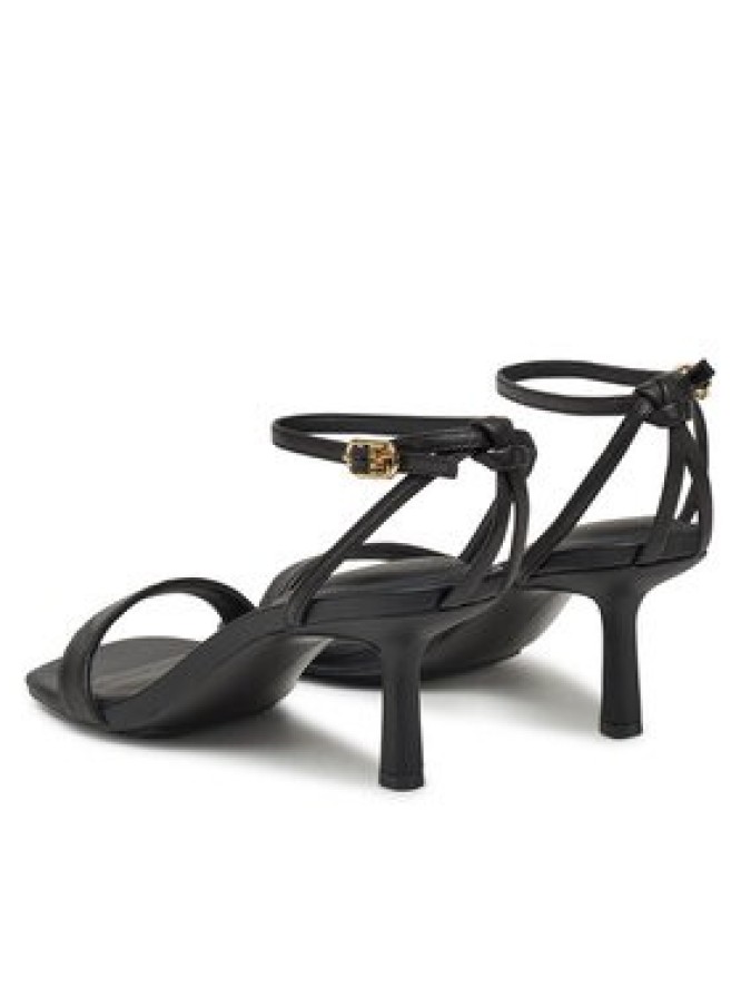 Tommy Hilfiger Sandały Leather Knots Kitten Sandal FW0FW08424 Czarny