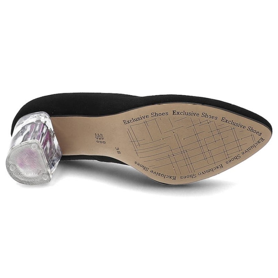 Czarne Czółenka Espirito Eleganckie Skórzane Buty