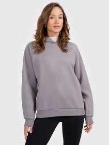 4F Bluza dresowa nierozpinana z kapturem damska - szara M