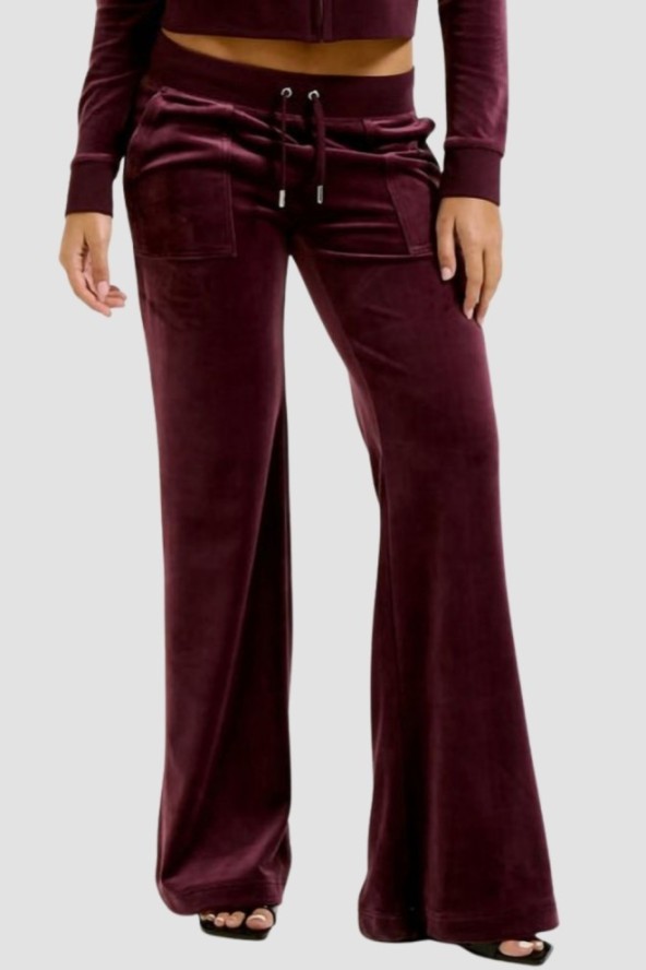 JUICY COUTURE Śliwkowe spodnie dresowe damskie Layla Low Rise, Rozmiar XS