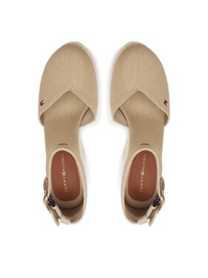 Tommy Hilfiger Półbuty Flag High Wedge Espad Closed Toe FW0FW08494 Beżowy