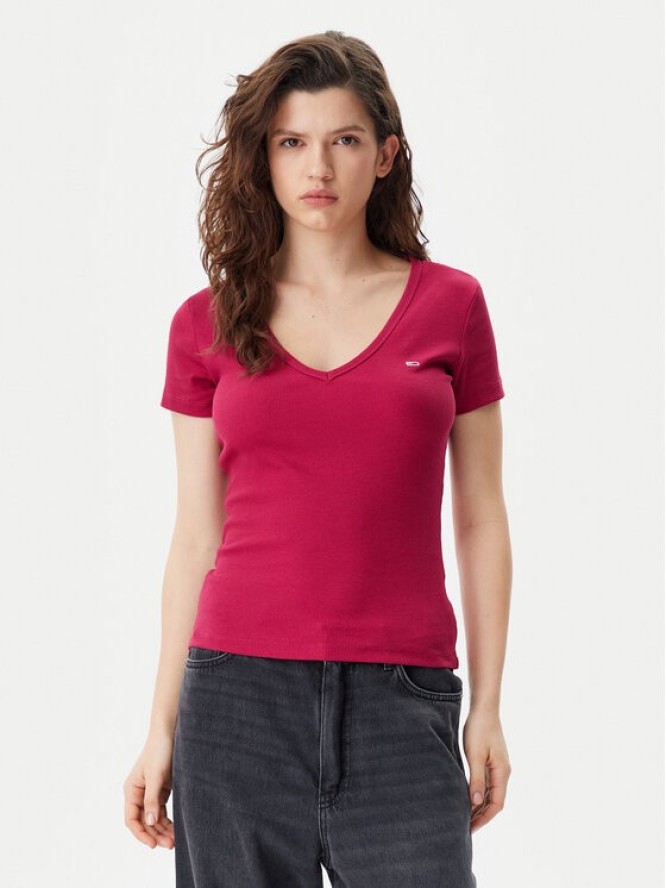 Tommy Jeans T-Shirt Essential DW0DW17385 Różowy Slim Fit