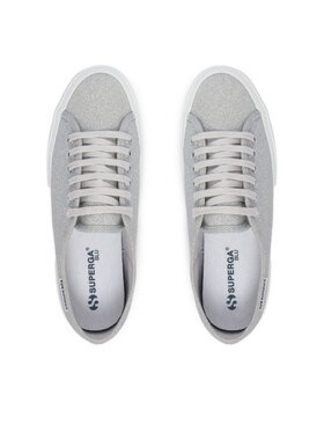 Superga Tenisówki 3750 Jersey Lame Leggera Low Top S4135ZW Srebrny