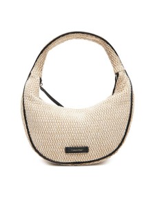 Calvin Klein Torebka Pinched Raffia Medium Shoulder B LV04F3079G Beżowy