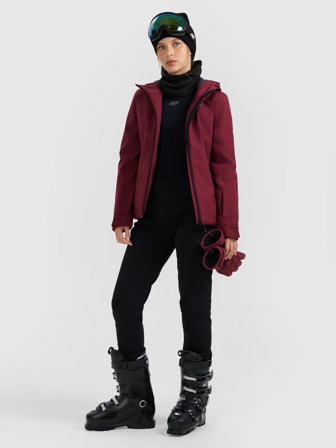 4F Kurtka narciarska membrana 5000 damska - burgundowa XL