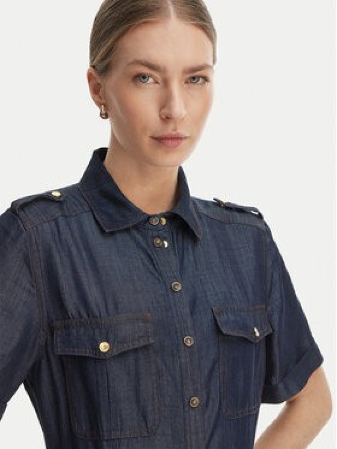 Marciano Guess Sukienka koszulowa G6GK60 D1056 Granatowy Classic Fit