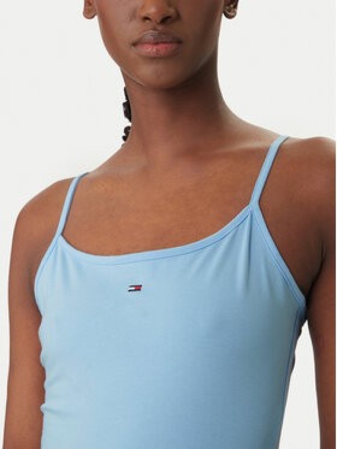Tommy Jeans Top Essential DW0DW20675 Błękitny Slim Fit