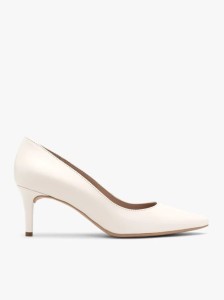 Kremowe ślubne czółenka ze skóry licowej