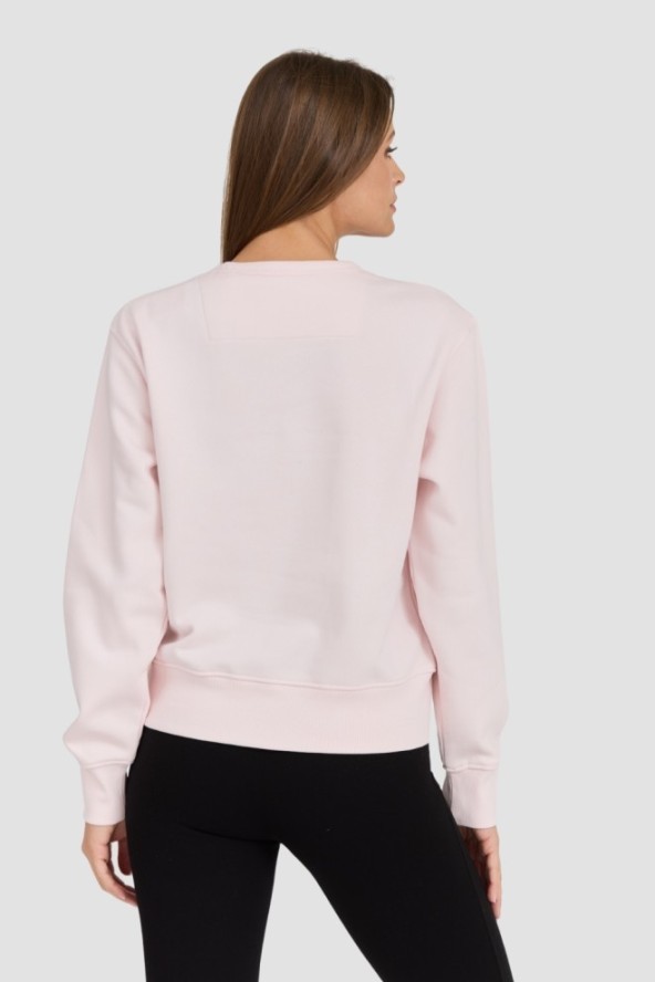 GUESS Różowa damska bluza z dużym logo Original Fleece, Rozmiar M