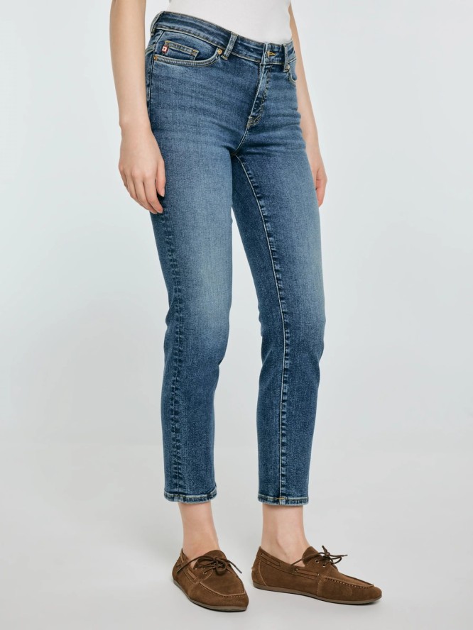 jeansy damskie z krótką nogawką niebieskie adela cropped 296