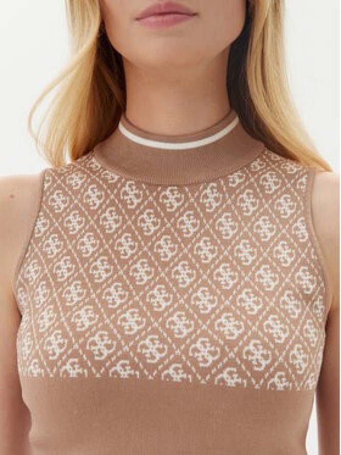 Guess Sweter W3YR26 Z37K0 Brązowy Regular Fit