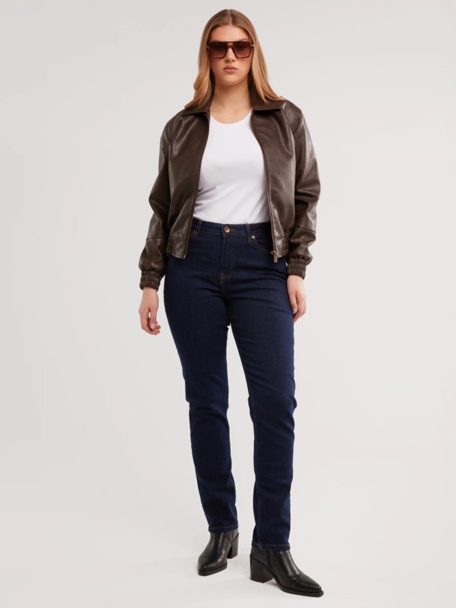 Jeansy damskie z wysokim stanem granatowe Katrina High Waist 720