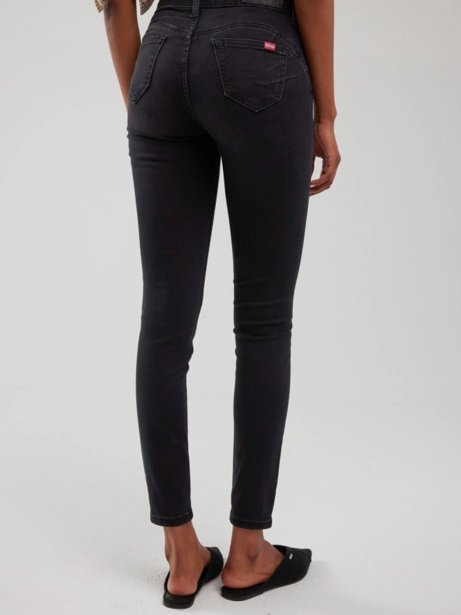 Jeansy damskie push up z wysokim stanem szare Melinda High Waist 895