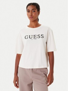 Guess T-Shirt V5YI02 I3Z14 Beżowy Boxy Fit