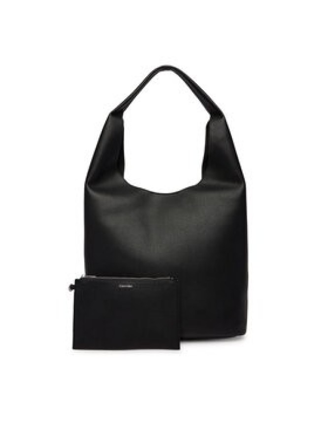 Calvin Klein Torebka Slouchy Pebble Medium Bag LV04F3596G Czarny