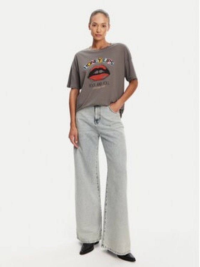 Noisy May T-Shirt Ida 27034417 Szary Relaxed Fit
