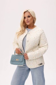 Lekko ocieplona kurtka Pastelle z haftem PLUS SIZE XXL JESIEŃ