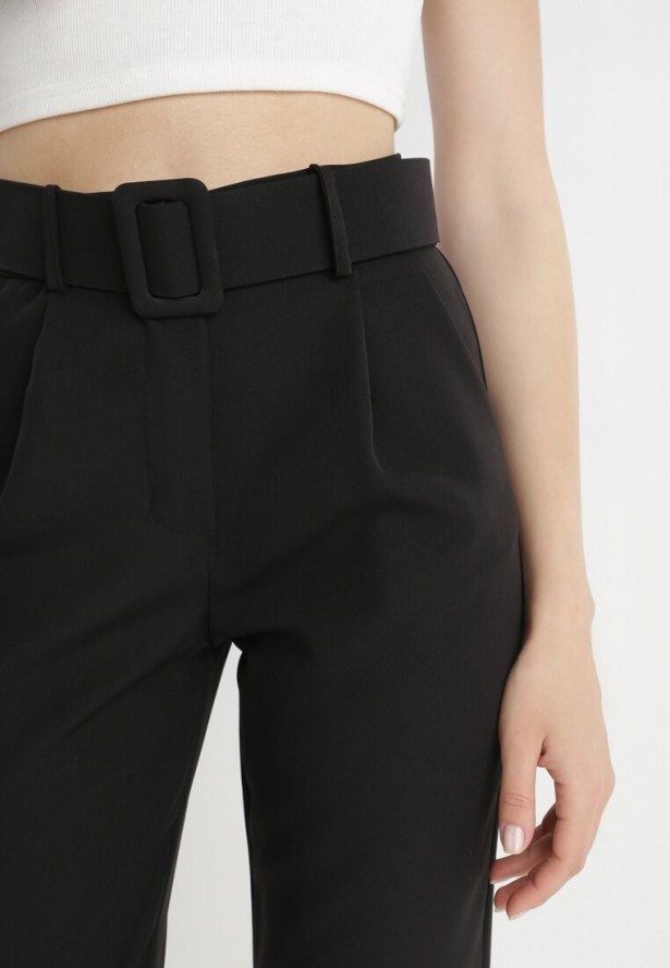 Czarne Spodnie z Paskiem Ioleina