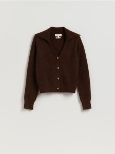 Kardigan z moherem - ciemnobrązowy