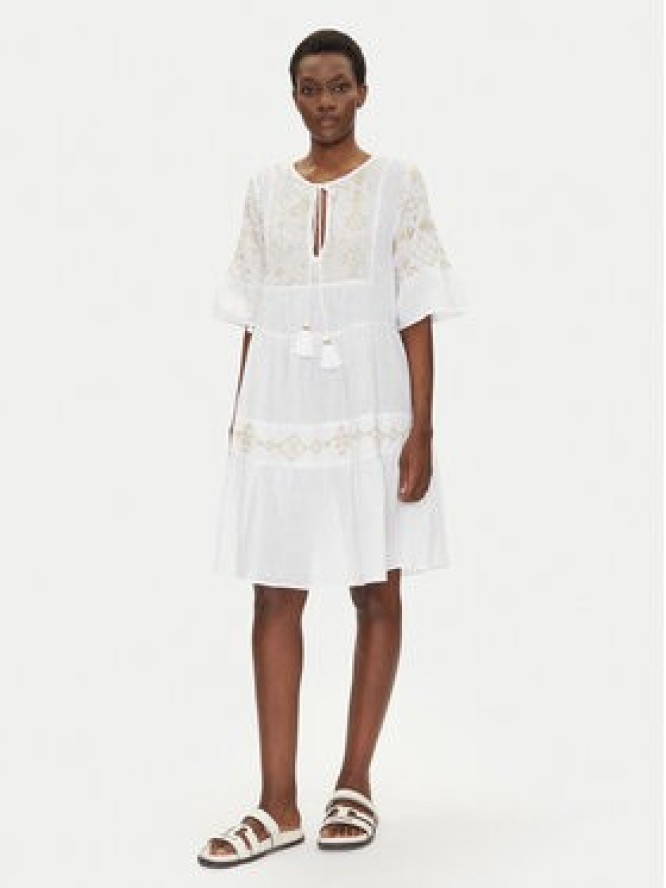 Iconique Sukienka letnia IC25-018 Biały Relaxed Fit