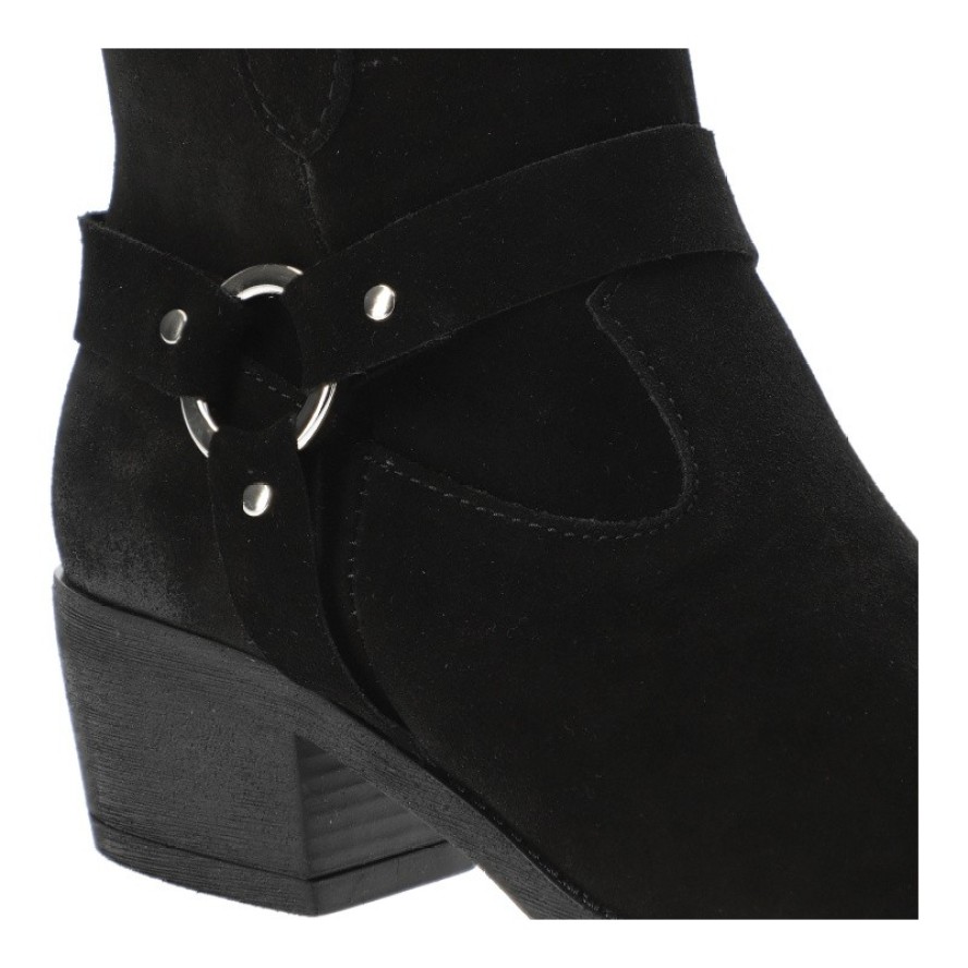 Czarne Kowbojki Armodo Stylowe Obuwie Damskie