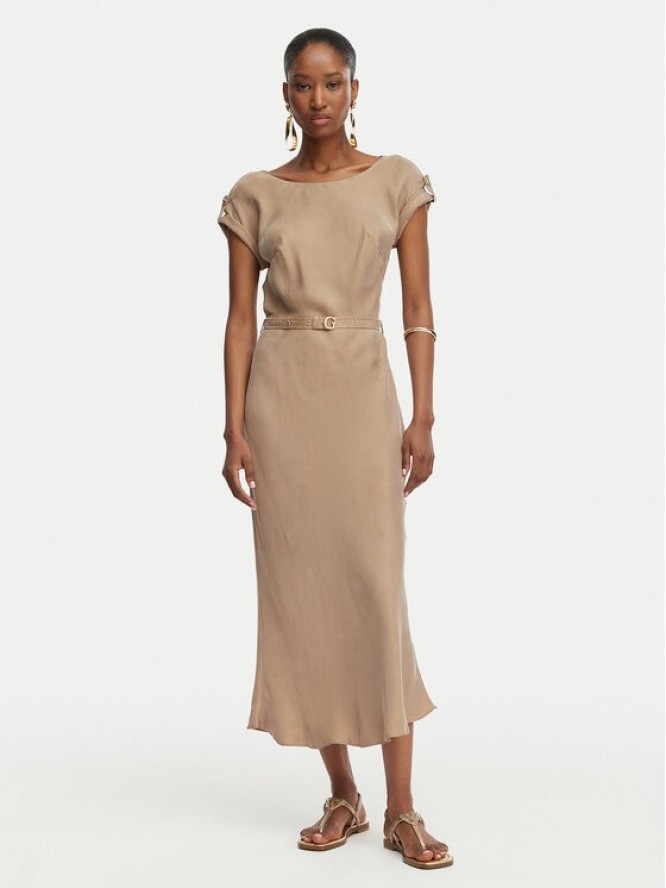 Guess Sukienka codzienna W6GK50 W1950 Beżowy ciemny Regular Fit