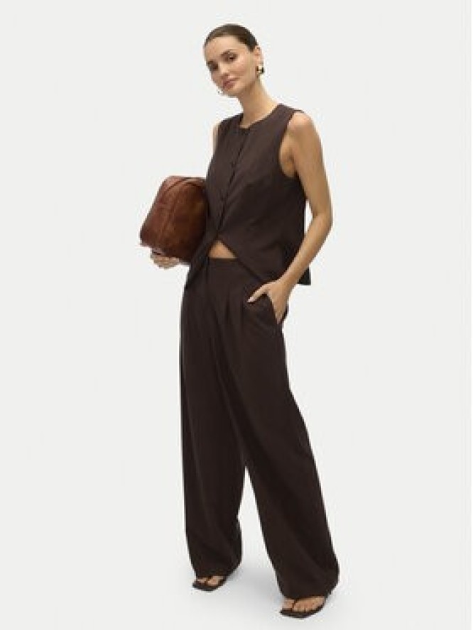 Vero Moda Spodnie materiałowe Sigga 10336315 Brązowy Wide Leg
