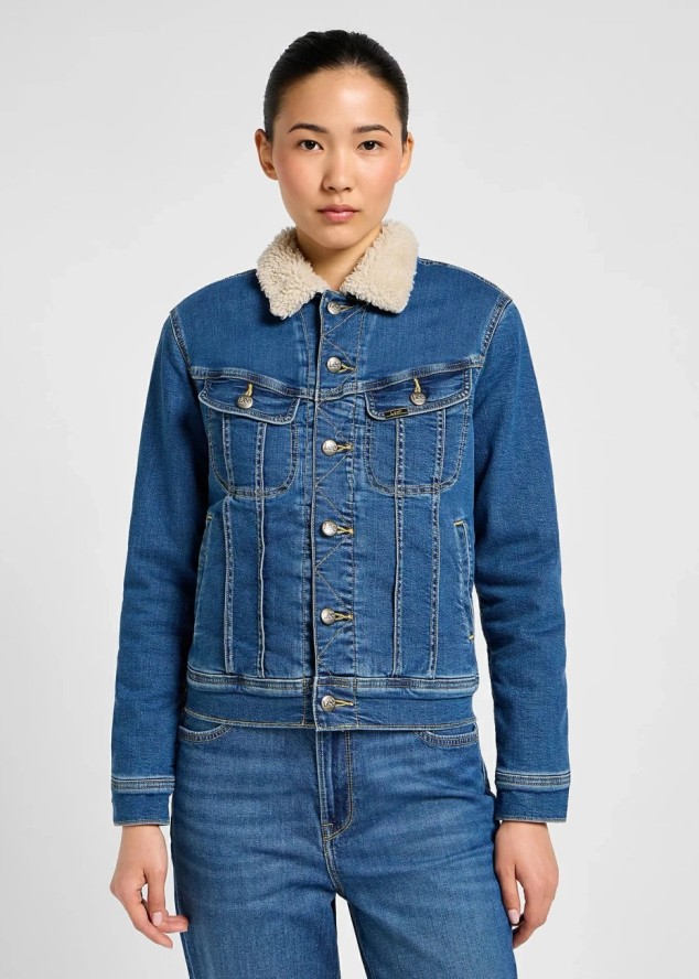 LEE DAMSKA KURTKA JEANSOWA LEE SHERPA RIDER MIDDLE OF THE OCEAN 112355107