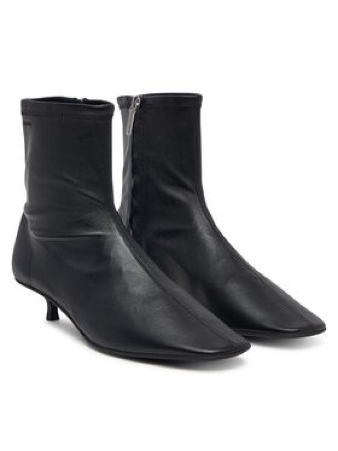 Calvin Klein Botki Round Kitt Heel Ankle Boot Nappa HW0HW03169 Czarny