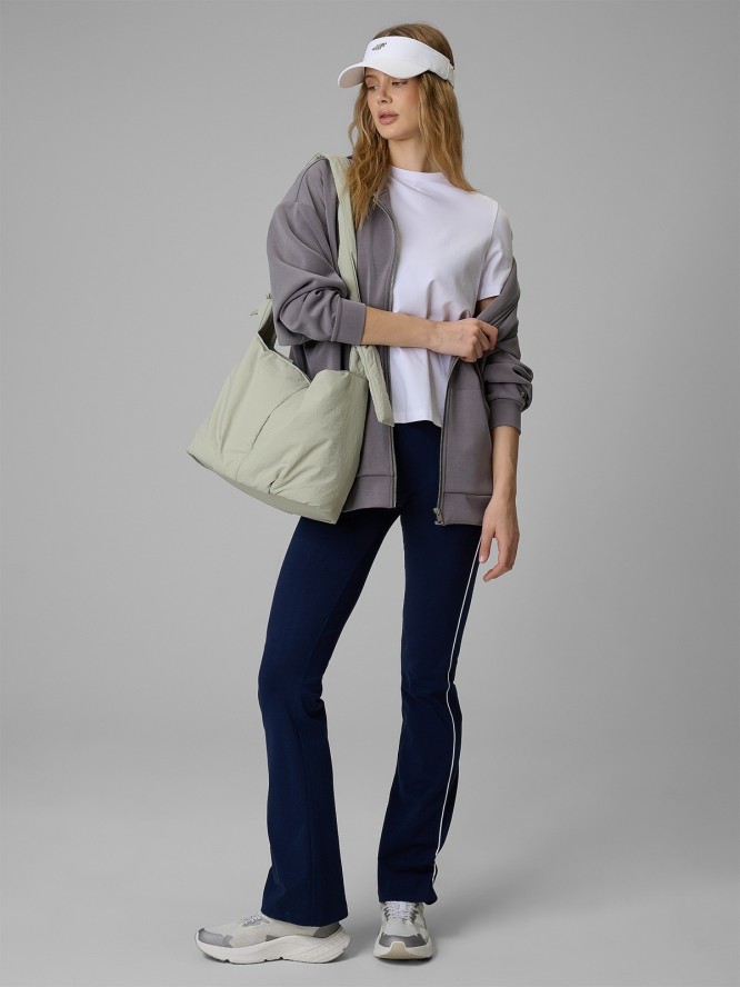 4F T-shirt regular gładki damski - biały XXL