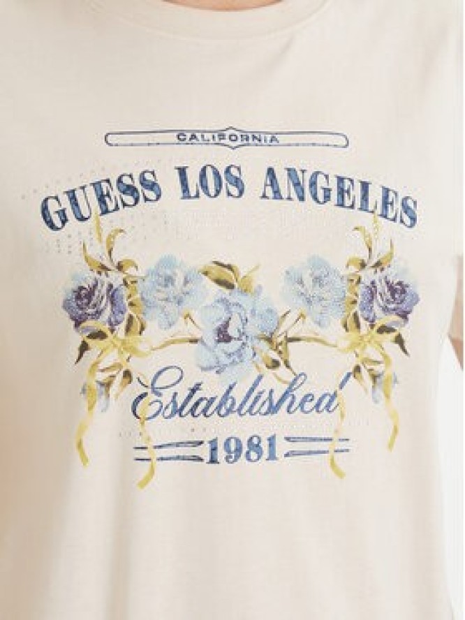 Guess T-Shirt W6GI27 K3160 Beżowy Regular Fit