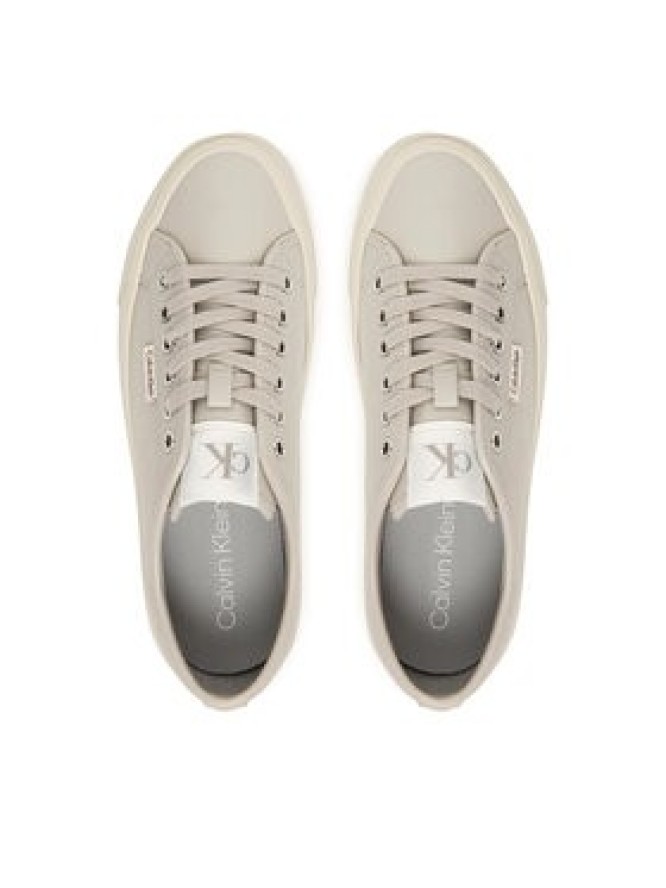 Calvin Klein Sneakersy Vulc Flatf Lace Up Lth YW0YW01932 Szary