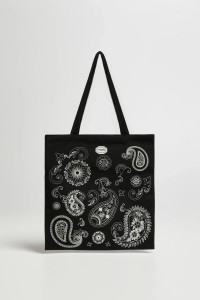 Torba shopper z nadrukiem czarna
