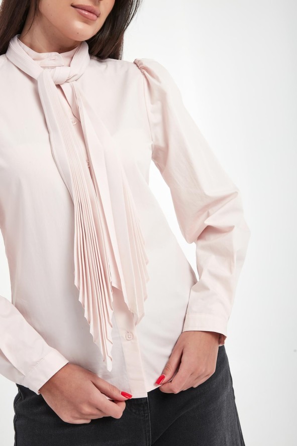 Koszula damska z popeliny z szarfą TWINSET