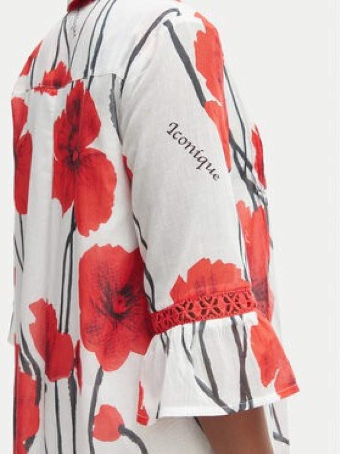 Iconique Sukienka letnia IC26-087 Czerwony Regular Fit