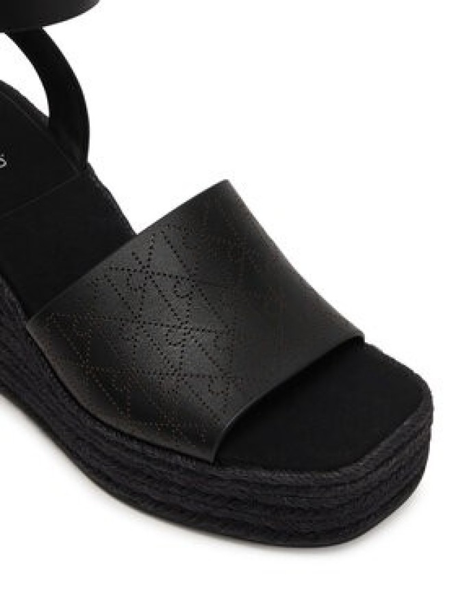 Calvin Klein Espadryle Wedge Espad 70 Aop Lth HW0HW03138 Czarny