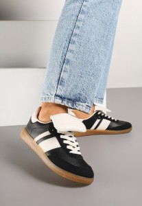 Czarne Sneakersy Tenisówki Ozdobione Wywinięciem Myrloria