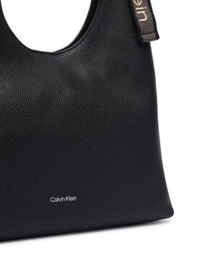 Calvin Klein Torebka Webbing Adj Strap Large Shoulder LV04F3643G Czarny