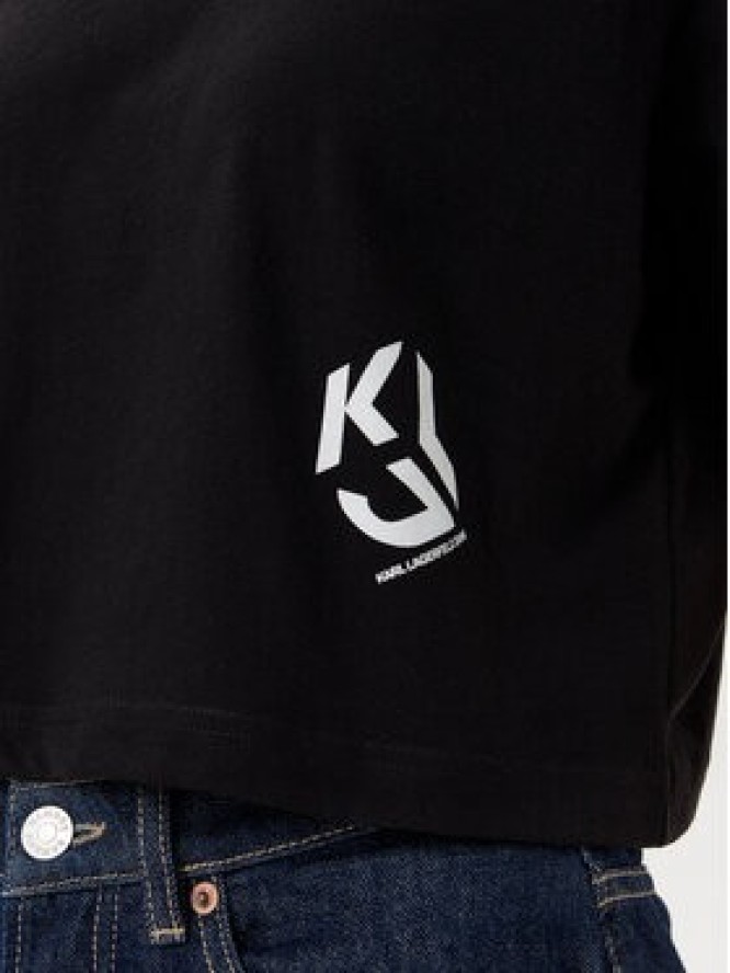 Karl Lagerfeld Jeans T-Shirt A2W17076 Czarny Cropped Fit
