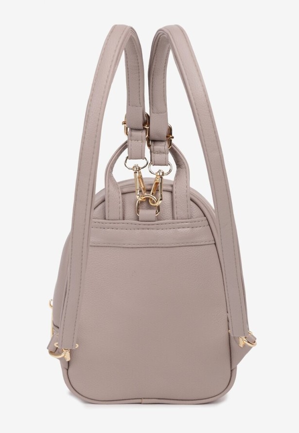 Ciemnobeżowy Klasyczny Plecak z Odpinanymi Paskami z Regulacją Nelithea