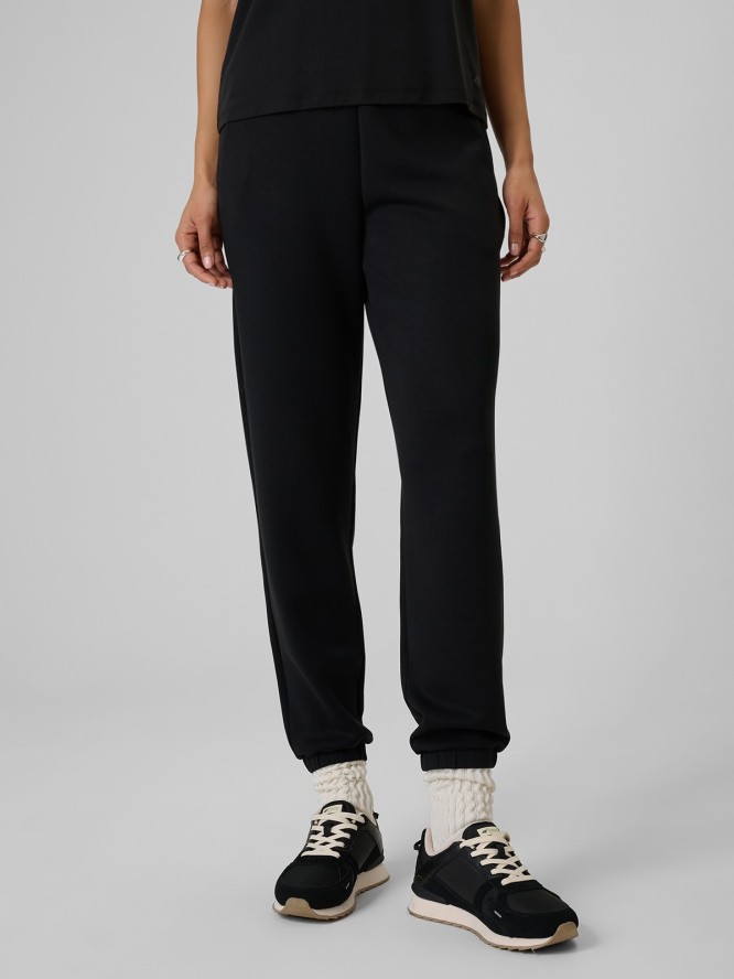 4F Spodnie dresowe joggery z modalem damskie - czarne XL