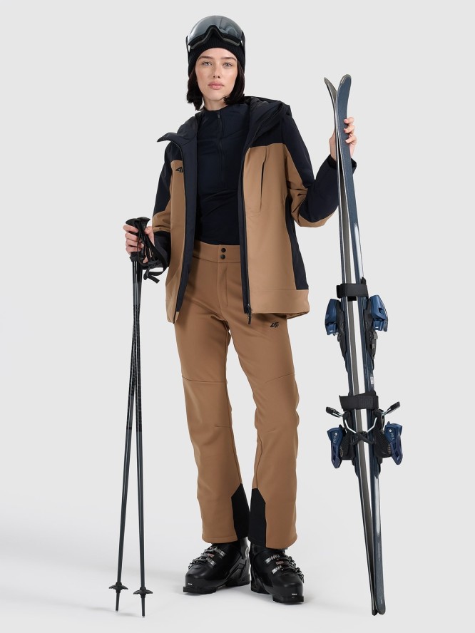 4F Kurtka narciarska membrana 8000 damska - brązowa L