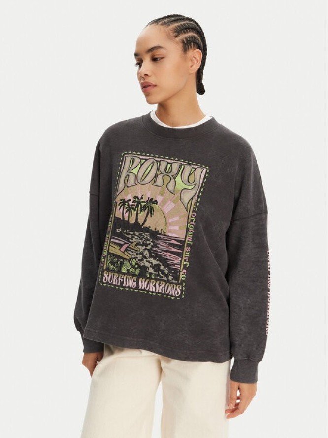 Roxy Bluza ERJKT04276 Szary Relaxed Fit