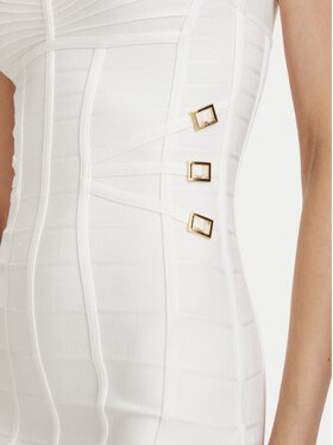 Elisabetta Franchi Sukienka koktajlowa AM-24D-62E2-V790 Biały Slim Fit