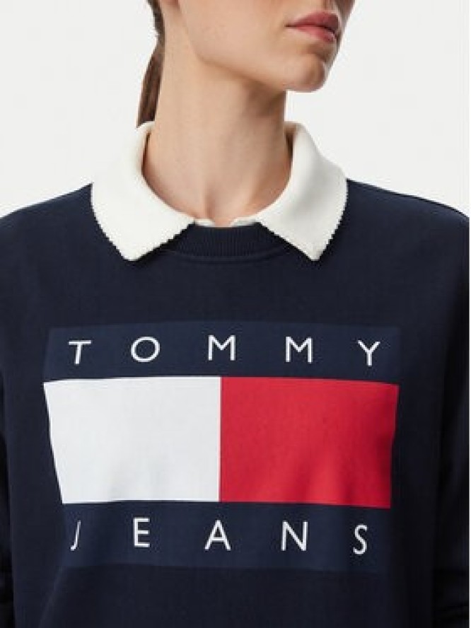 Tommy Jeans Bluza Flag DW0DW23906 Granatowy Regular Fit