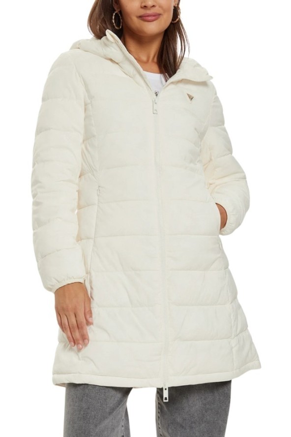 GUESS Beżowa długa damska kurtka New Aleta, Rozmiar S