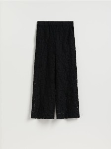 Spodnie ze strukturalnej tkaniny - czarny