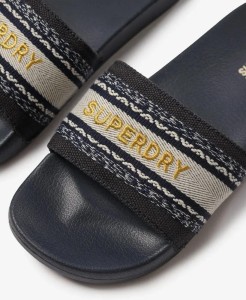 superdry Vegan Webbing Pool Sliders z paskiem z webbingu – Truest Navy