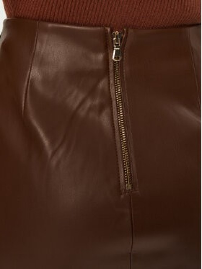 Fracomina Spódnica z imitacji skóry FS24WG1002E41201 Brązowy Regular Fit